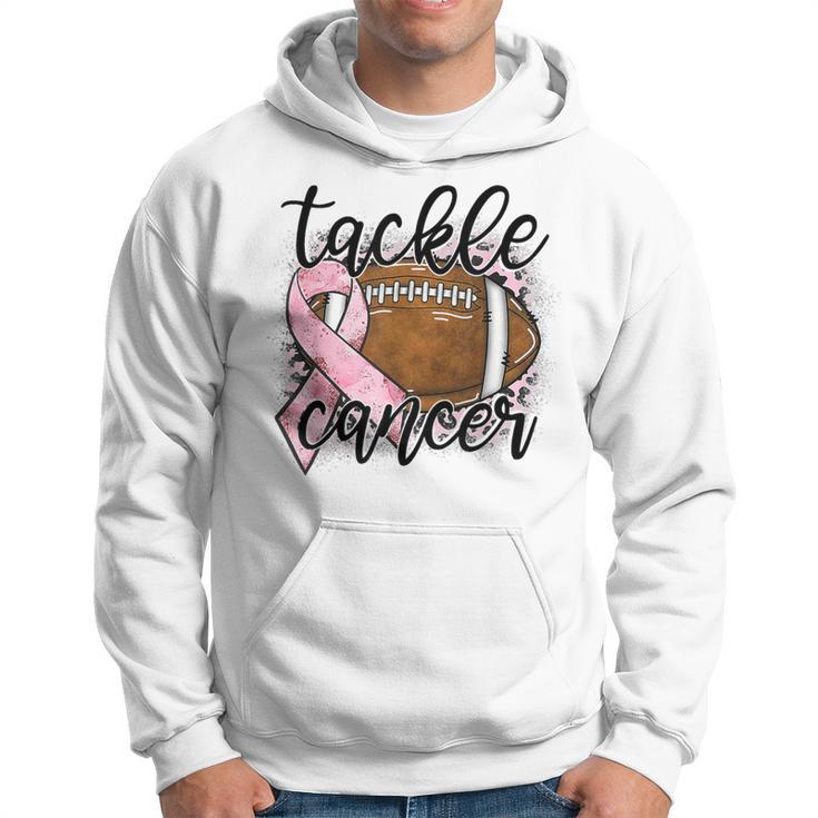 Tackle Breast Cancer Leopard Football Pink Ribbon Awareness Hoodie
