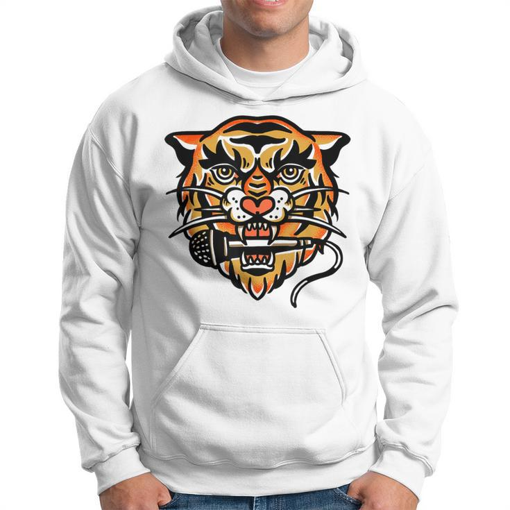 Tiger Microphone For Musician Singer Shred Guitar Man Hoodie