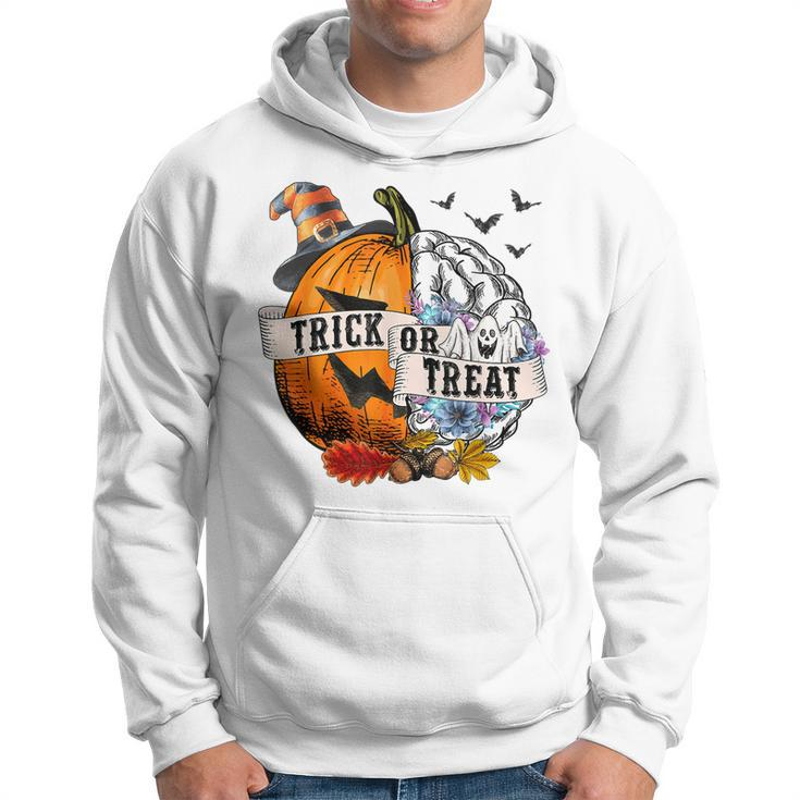 Trick Or Treat Pumpkin Mental Health Halloween Party Halloween Hoodie