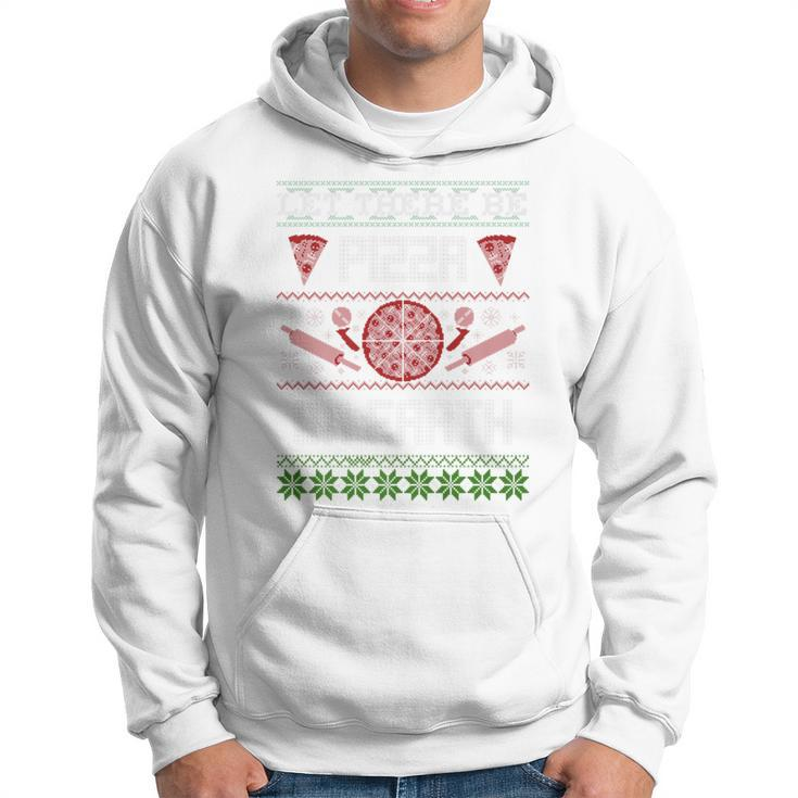 Ugly Christmas Sweater Let There Be Pizza On Earth Hoodie