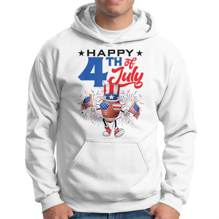 Uncle Sam Football Ball Fireworks Indepedence Day July 4Th  Hoodie