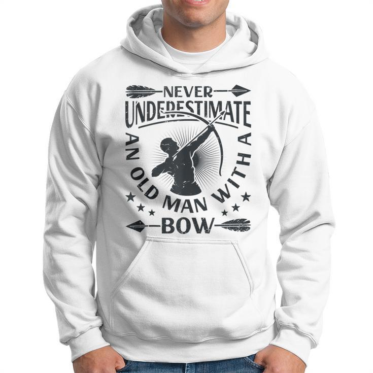 Never Underestimate An Old Man With A Bow Archery Archer Men Hoodie