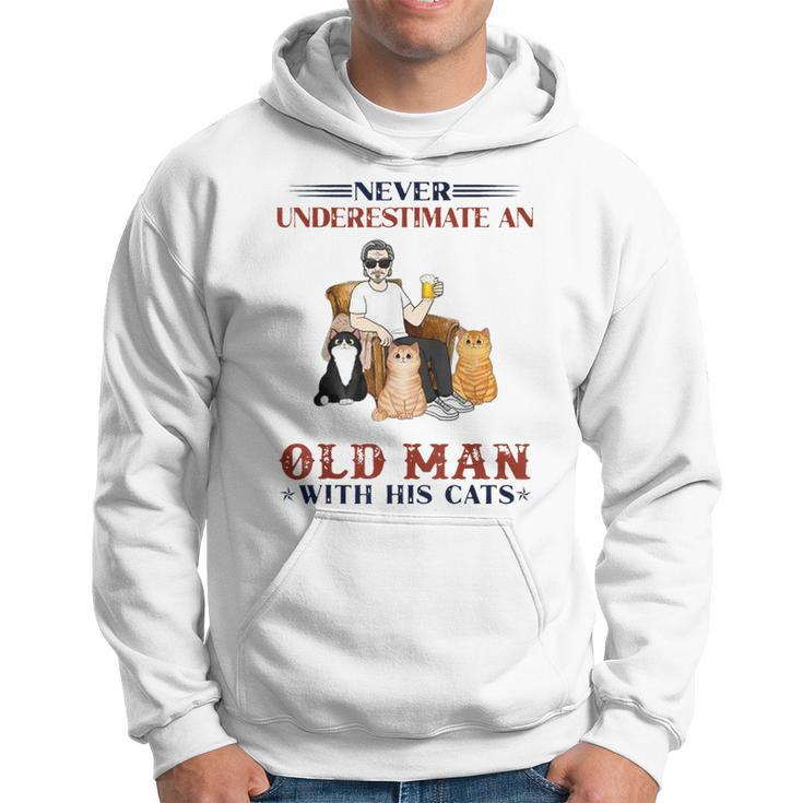 Never Underestimate An Old Man With His Cats Dad Hoodie