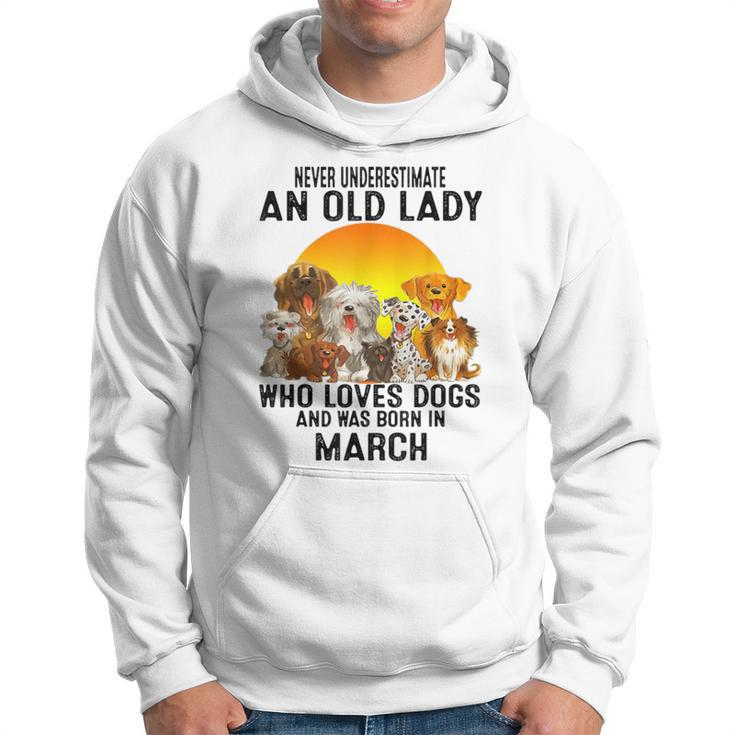 Never Underestimate An Old March Lady Who Loves Dogs Pet Hoodie