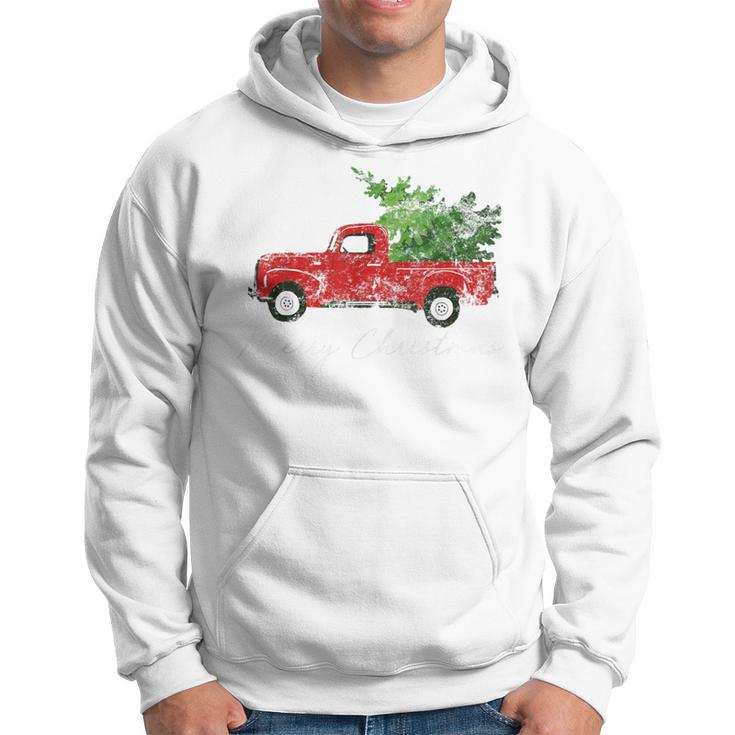 Vintage Christmas Classic Truck With Snow And Tree Hoodie
