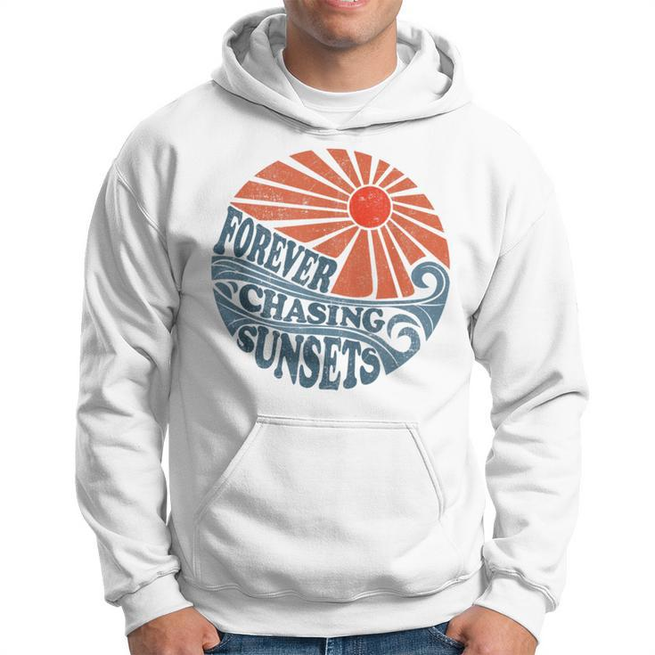 Vintage Forever Chasing Sunsets Retro 70S Beach Vacation  Hoodie