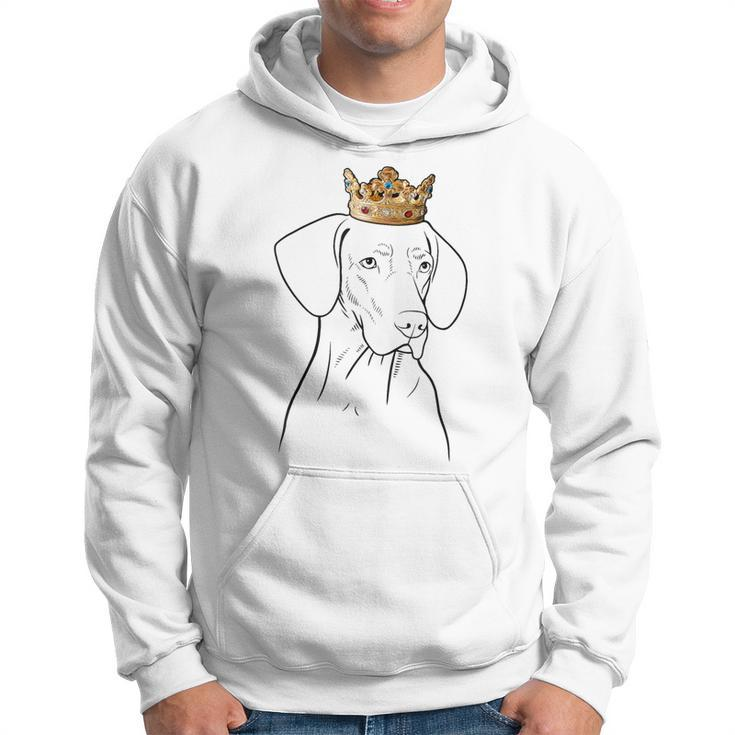 Vizsla Dog Wearing Crown Hoodie
