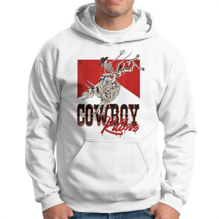 Western Cowboy Skull Punchy Killers Bull Skull Rodeo Howdy  Rodeo Funny Gifts Hoodie
