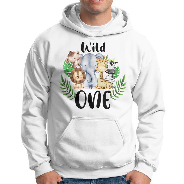 Wilde One Of The Wild One Zoo Birthday Safari Jungle Animal  Hoodie