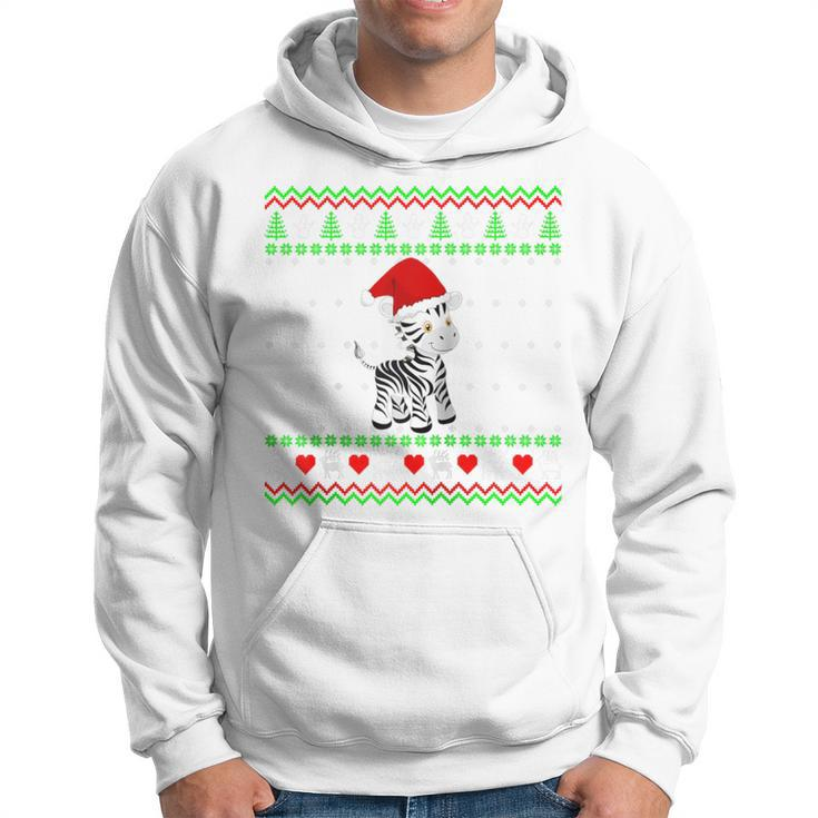 Zebra Ugly Christmas Sweater Hoodie