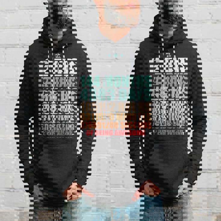 12 Years 144 Months Of Being Awesome Funny Twelve Years Old Hoodie Gifts for Him