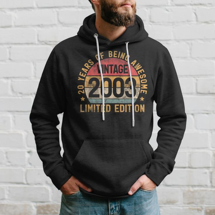 20Th Birthday Vintage 2003 Men Turning 20 Bday 20 Years Old Hoodie Gifts for Him