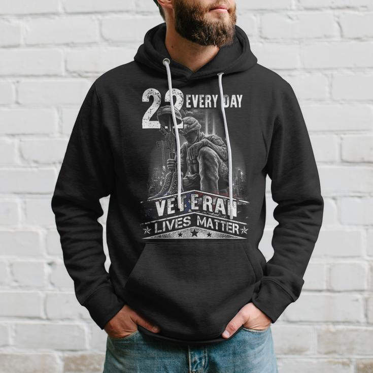 22 Every Day Veteran Lives Matter Support Veterans Day Hoodie Gifts for Him