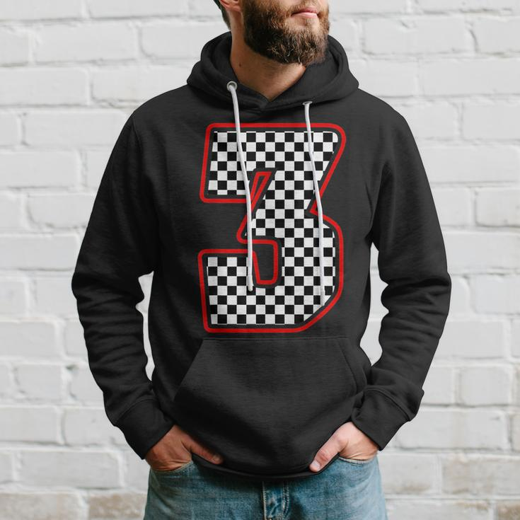 3 Year Old Race Car Birthday Party 3Rd Racing Track Racing Funny Gifts Hoodie Gifts for Him