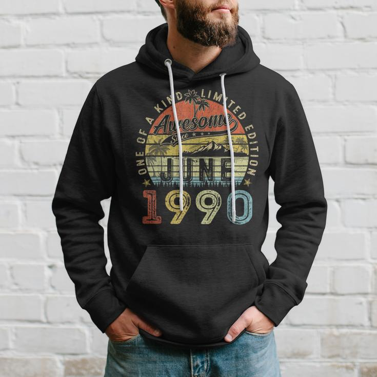 33 Year Old Awesome Since June 1990 33Th Birthday Hoodie Gifts for Him