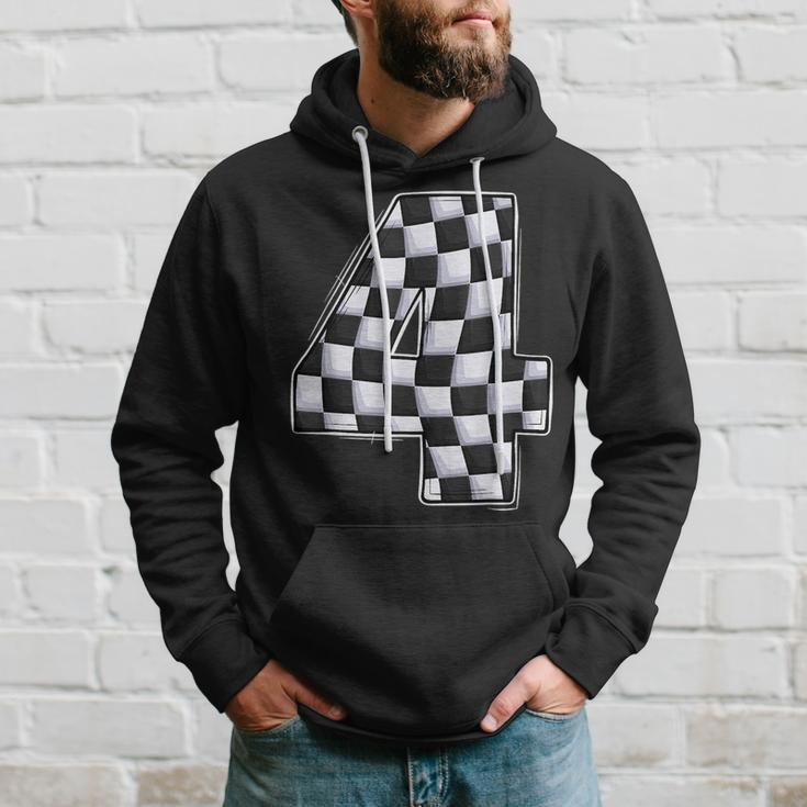 4 Year Old Pit Crew Boy Car Racing 4Th Birthday Race Car Hoodie Gifts for Him