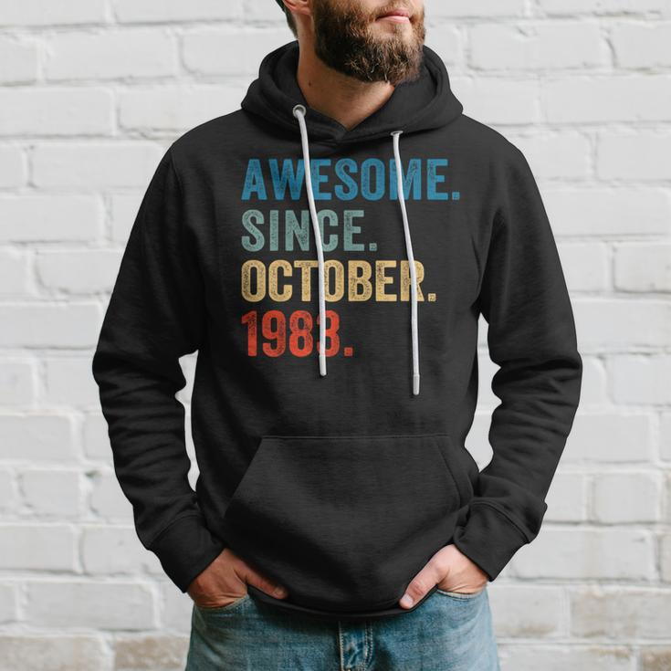 40 Years Old Awesome Since October 1983 40Th Birthday Hoodie Gifts for Him