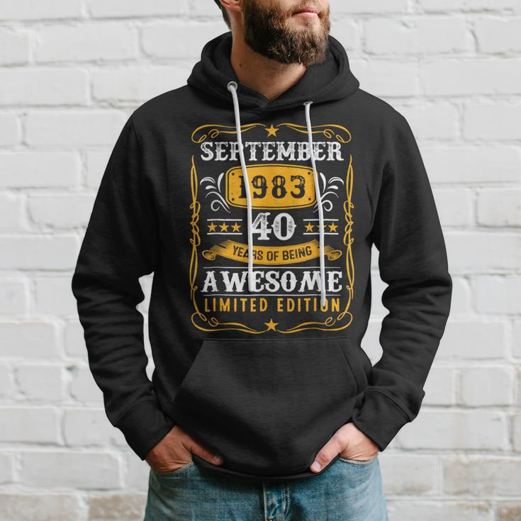 40Th Birthday Decoration September 1983 40 Years Old Hoodie Gifts for Him