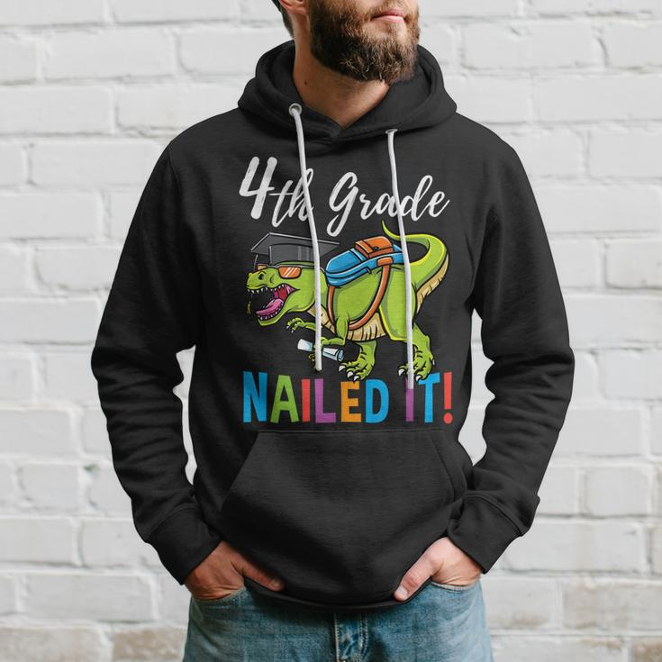 4Th Grade Nailed It Dinosaur Graduation Hoodie Gifts for Him