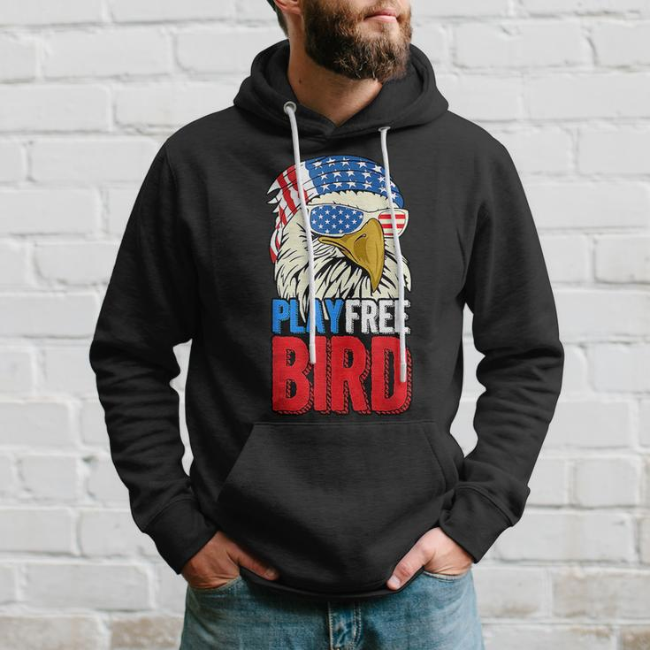 4Th Of July American Flag Bald Eagle Mullet Play Free Bird Mullet Funny Gifts Hoodie Gifts for Him