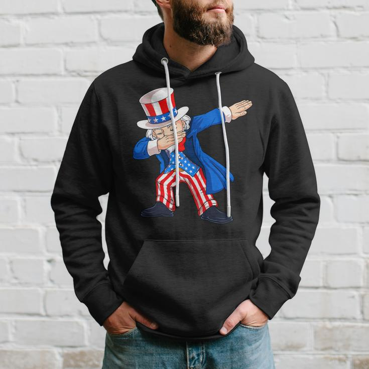 4Th Of July Dabbing Uncle Sam American Flag Kids Boys Men Hoodie Gifts for Him