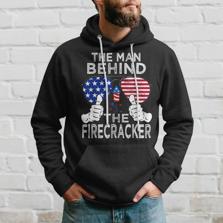 4Th Of July Dad To Be Baby Reveal Man Behind The Firecracker Gift For Mens Hoodie Gifts for Him