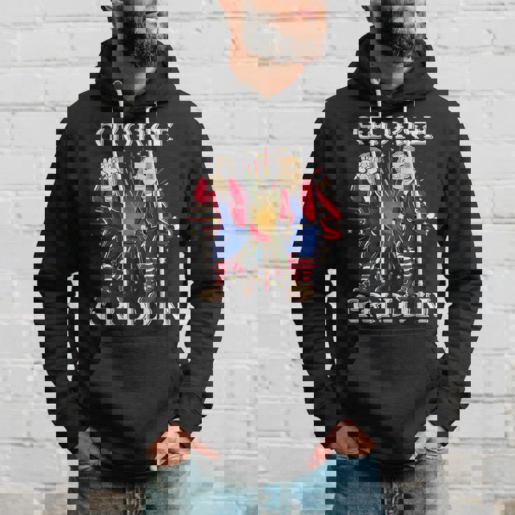 4Th Of July George Washington Griddy George Griddin Hoodie Gifts for Him