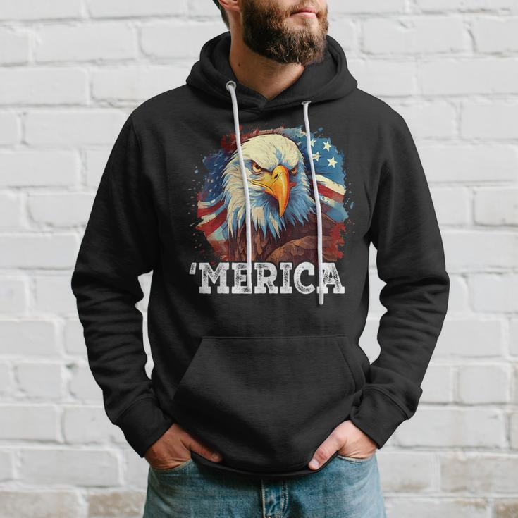 4Th Of July Merica Bald Eagle Usa Patriotic American Flag Hoodie Gifts for Him