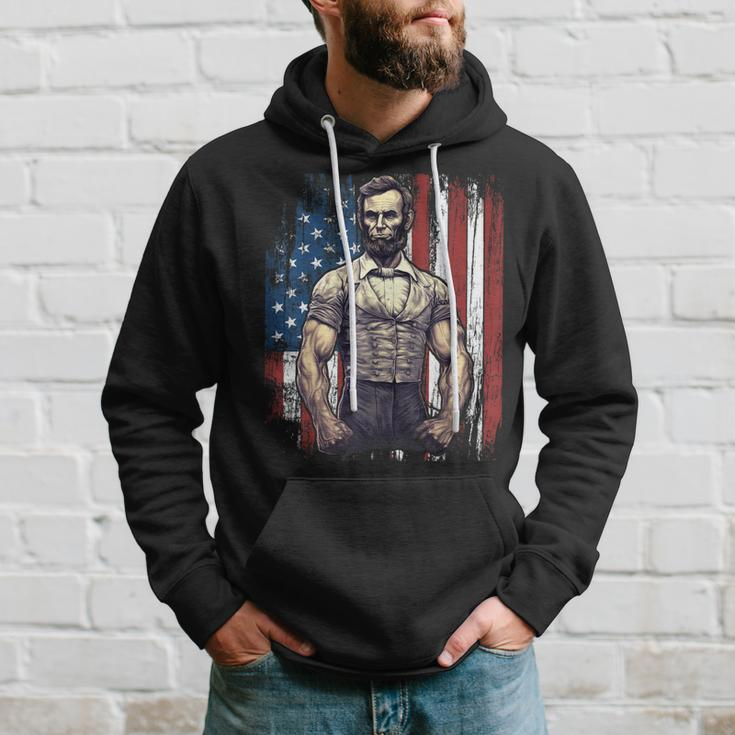 4Th Of July Patriotic Funny Abraham Lincoln Graphic July 4Th Hoodie Gifts for Him
