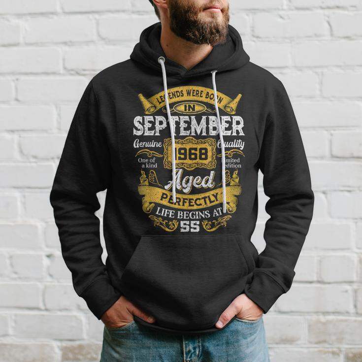 55 Years Old Decoration Legends Born In September 1968 Hoodie Gifts for Him