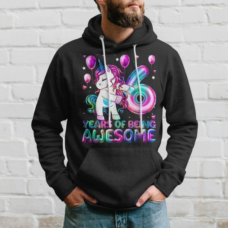 6 Years Of Being Awesome 6Th Birthday Girl Unicorn Party Hoodie Gifts for Him