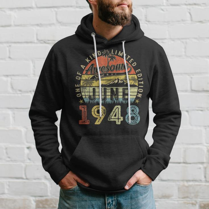 75 Year Old Awesome Since June 1948 75Th Birthday Hoodie Gifts for Him