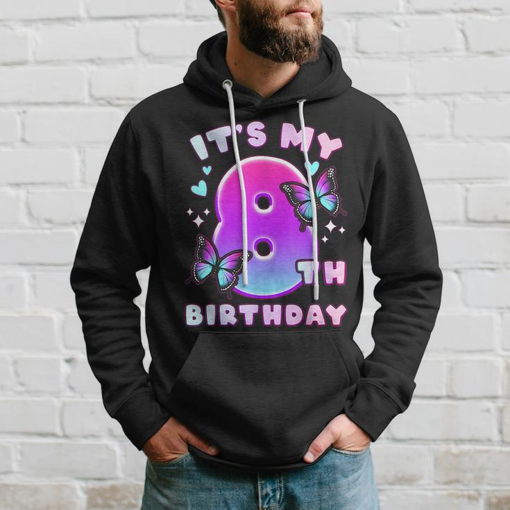 8Th Birthday Girl 8 Years Butterflies And Number 8 Hoodie Gifts for Him