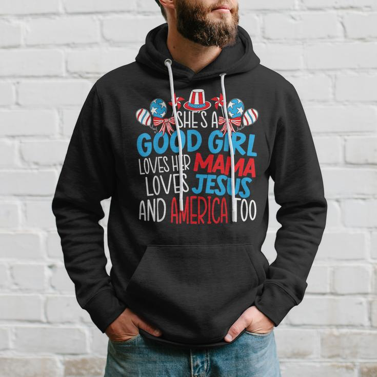 A Good Girl Who Loves America 4Th Of July Usa Patriotic Patriotic Funny Gifts Hoodie Gifts for Him