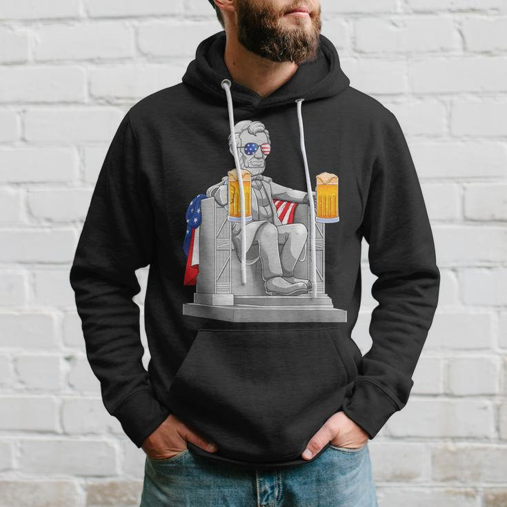 Abe Lincoln4Th Of July Drinkin Memorial Hoodie Gifts for Him