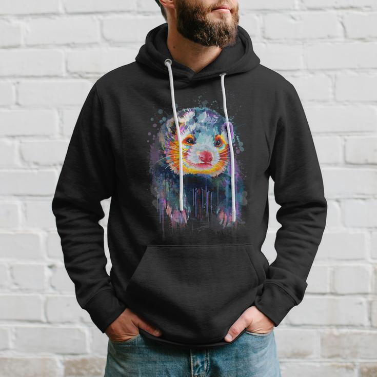 Adorable Ferret Attractive Splash Painting Hoodie Gifts for Him