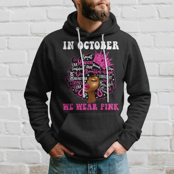 African American Afro Black Queen Breast Cancer Awareness Hoodie Gifts for Him