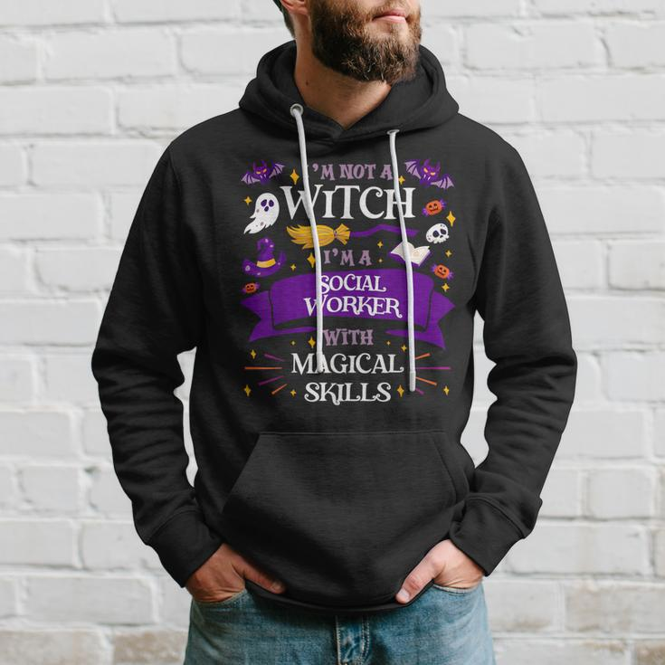 Ain't A Witch Social Worker With Magical Skills Halloween Hoodie Gifts for Him