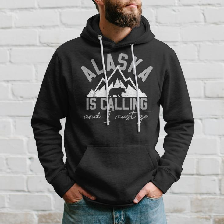 Alaska Is Calling And I Must Go Grizzly Bear Mountains Hoodie Gifts for Him