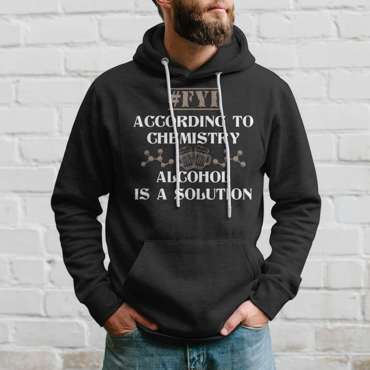 Alcohol Is A Solution Funny Joke Chemistry Hoodie Gifts for Him