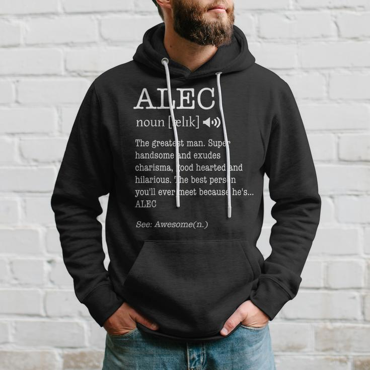 Alec Funny Adult Mens Name Definition Personalized Hoodie Gifts for Him