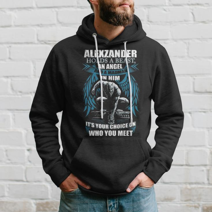 Alexzander Name Gift Alexzander And A Mad Man In Him V2 Hoodie Gifts for Him