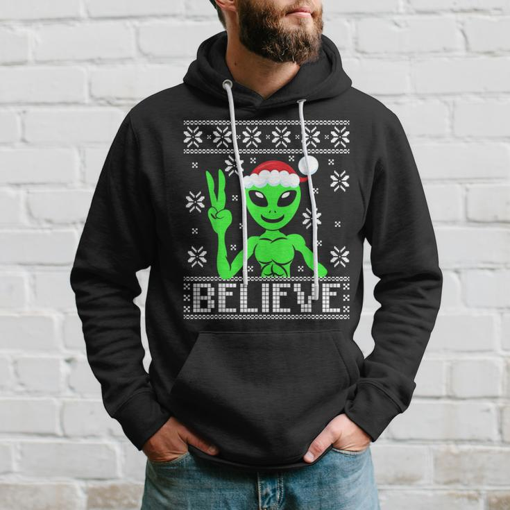 Alien Believe Ugly Christmas Sweater Hoodie Gifts for Him