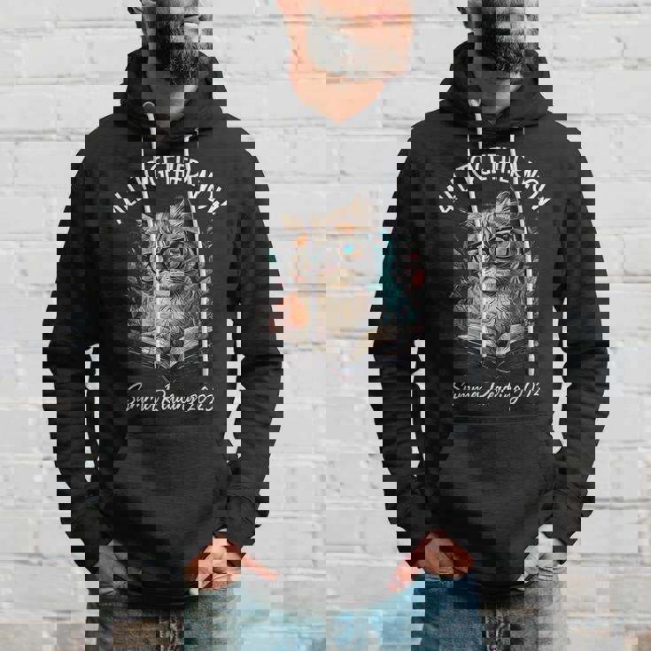 All Together Now Summer Reading 2023 Book Lover Cat Reading Hoodie Gifts for Him
