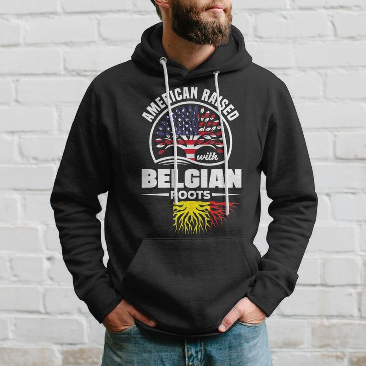 American Raised With Belgian Roots Belgium Belgian Flag Hoodie Gifts for Him