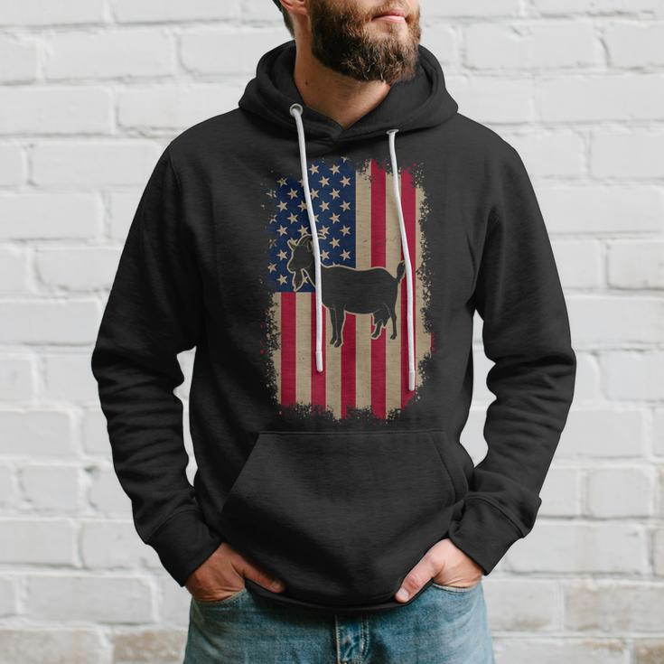 American Us Flag Fainting Goat Hoodie Gifts for Him