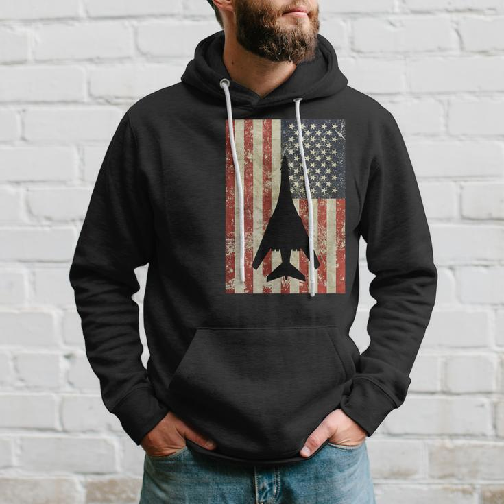 American Usa Flag B-1 Lancer Bomber Army Military Pilot Hoodie Gifts for Him