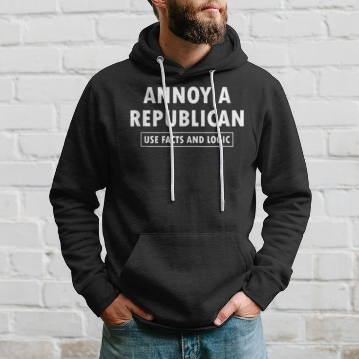 Annoy A Republican Use Facts Logic- Funny Impeachment Trial Hoodie Gifts for Him