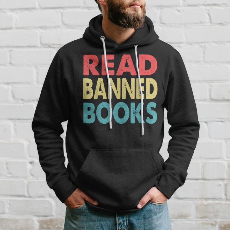 Anti Censorship Reading Quote Retro I Read Banned Books Hoodie Gifts for Him