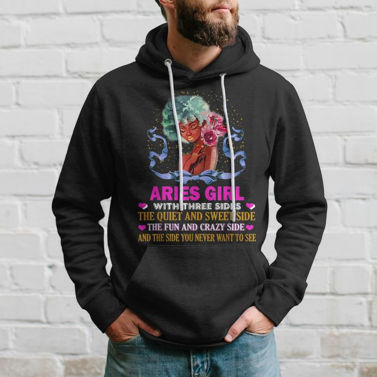 Aries Girl Has Three Sides Birthday Aries Funny Gifts Hoodie Gifts for Him